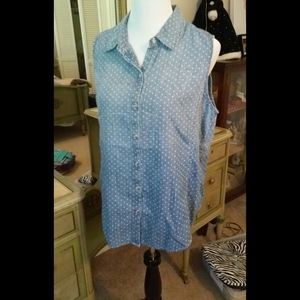 Chico's  faded Demin shirt